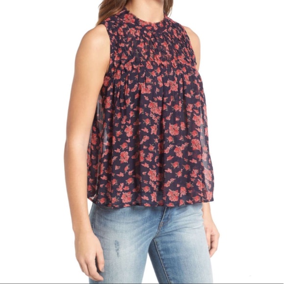 Lucky Brand Ruched Yoke Floral Tank - Picture 3 of 8