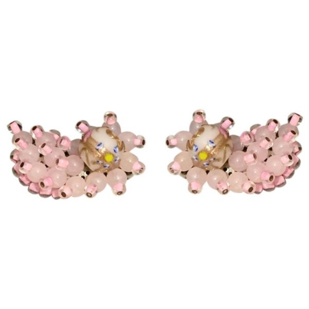 Hobe vintage cluster clip on pink earrings
