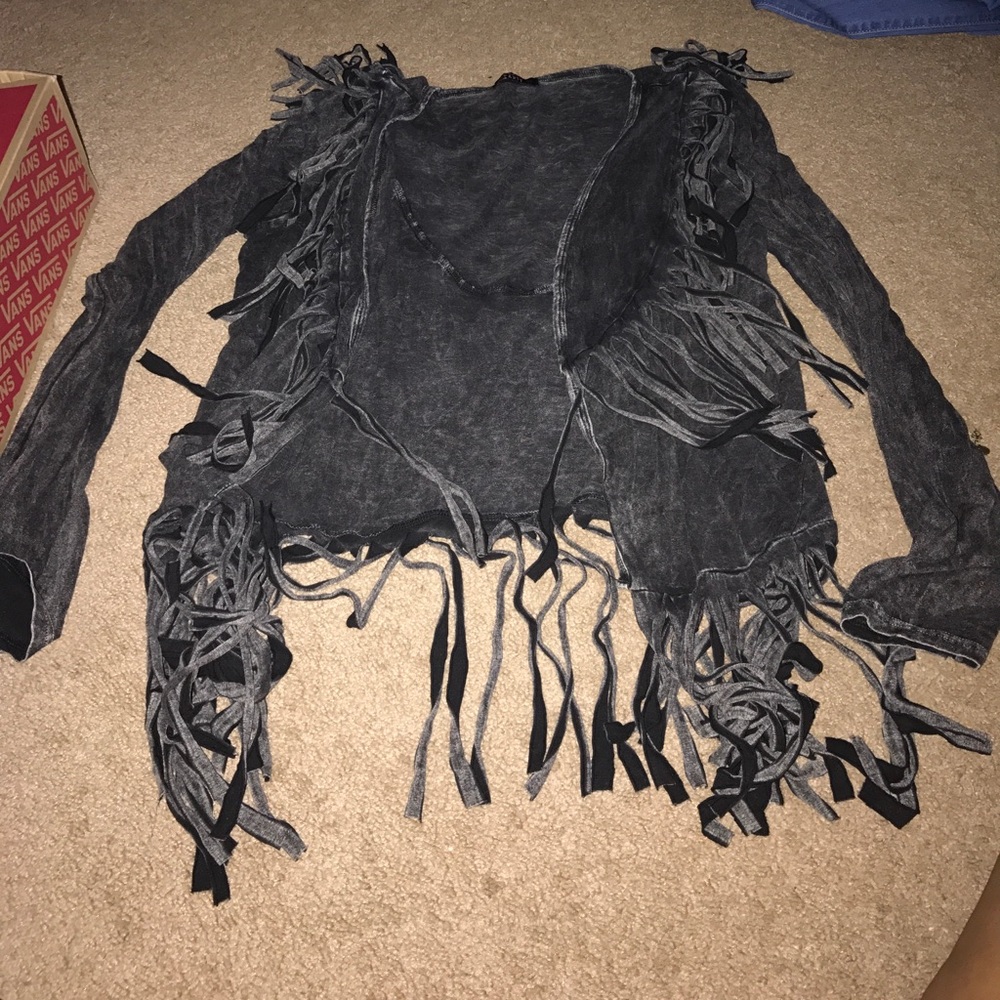 Long Sleeve Jacket With Fringes