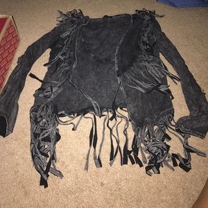 Long Sleeve Jacket With Fringes