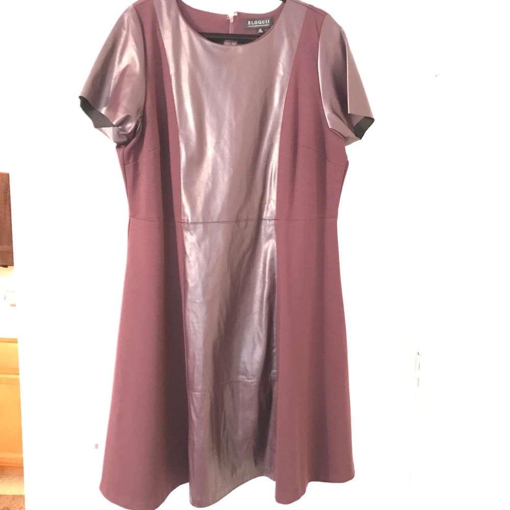 Eloquii, Faux leather and ponte dress, Size 22