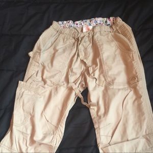Koi cargo scrub pants khaki size Small tall