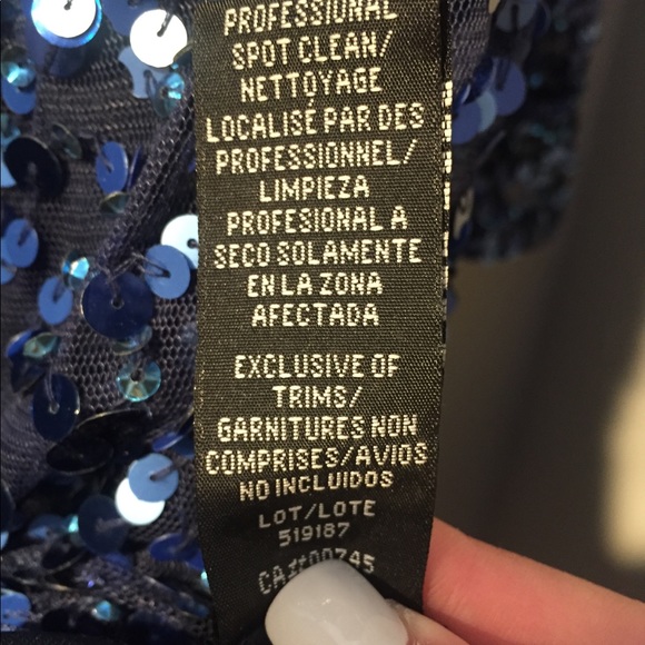 Boutique sequin blue dress with cowl back - Picture 4 of 6