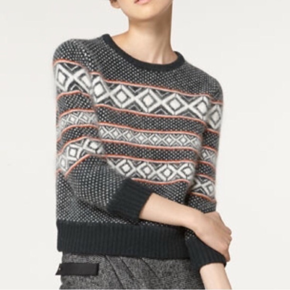 Rag & Bone grayline fair isle sweater