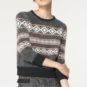 Rag & Bone grayline fair isle sweater