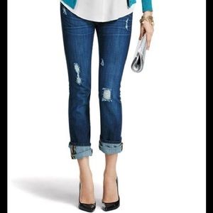 CAbi NWOT Dark Destruction Boyfriend Jean size 8