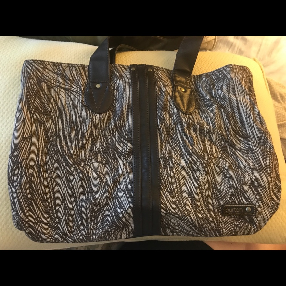 Burton leather and fabric tote
