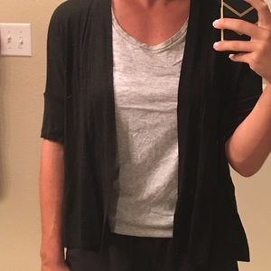 NWOT NEVER WORN LOFT Short Sleeve Cardigan- Black