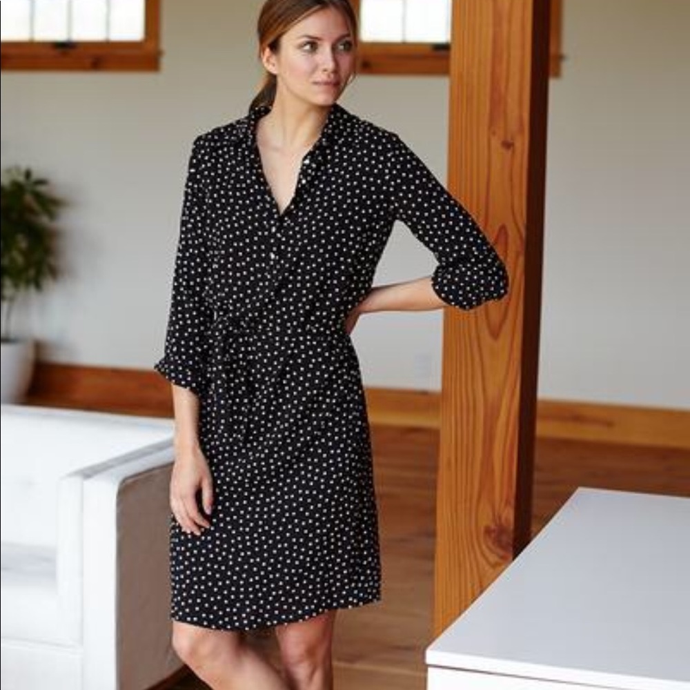 Emerson Fry polka dot shirtdress black, large NWT