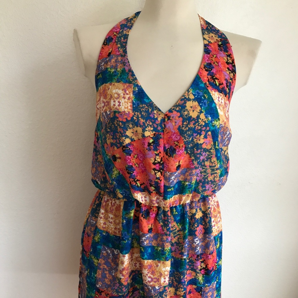 Aqua backless dress.