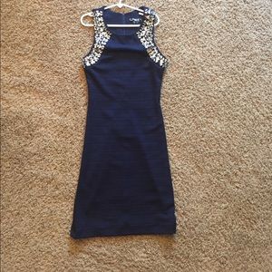 Navy Form Fitting Dress.