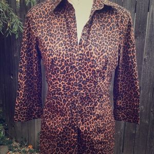 Express women's knee length animal print dress