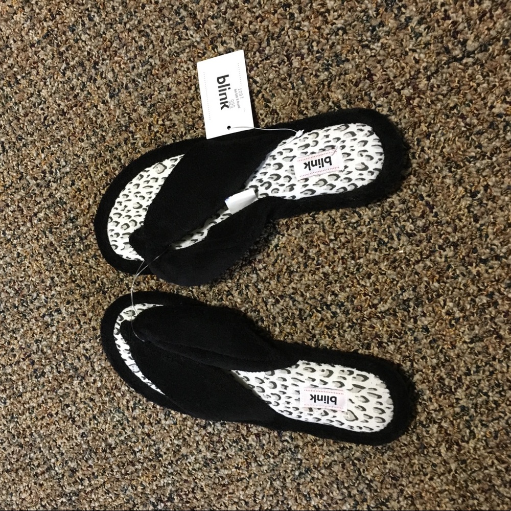 Cheetah print slippers.