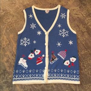 Snowflakes Christmas Holiday Sweater Vest