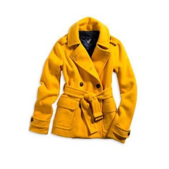 Mustard pea coat Clearance