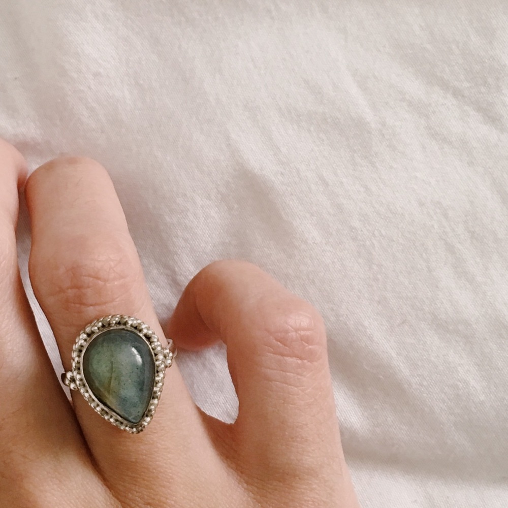 *TRADE Sorceress Fiery real Labradorite Ring Dixi