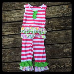 Stripes & Ruffles Capri Boutique Outfit