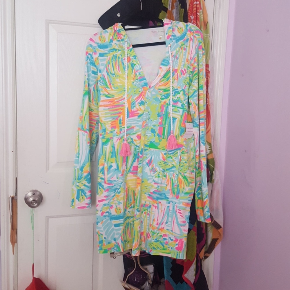 Long sleeve tropical dress