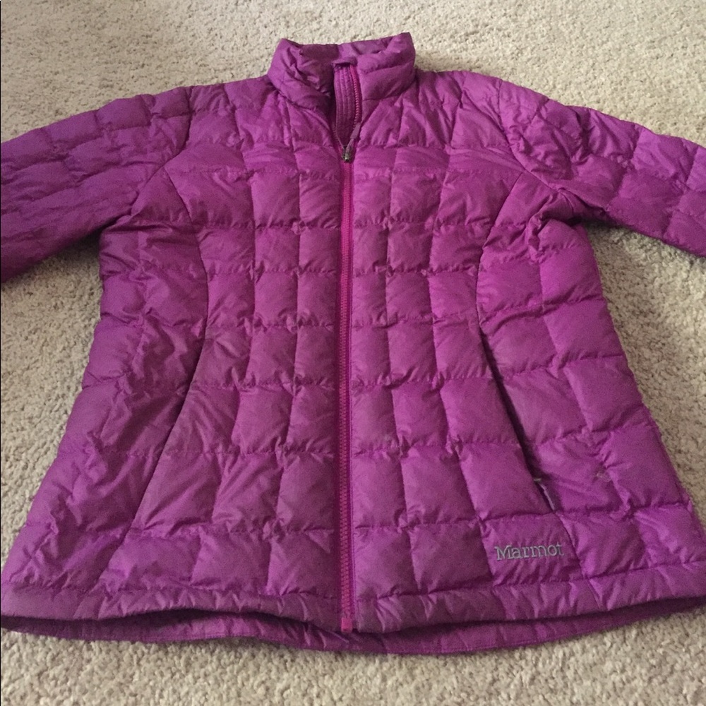 Pink purple Marmot 700 fill down jacket L
