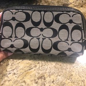 Black and Grey Coach Makeup Bag