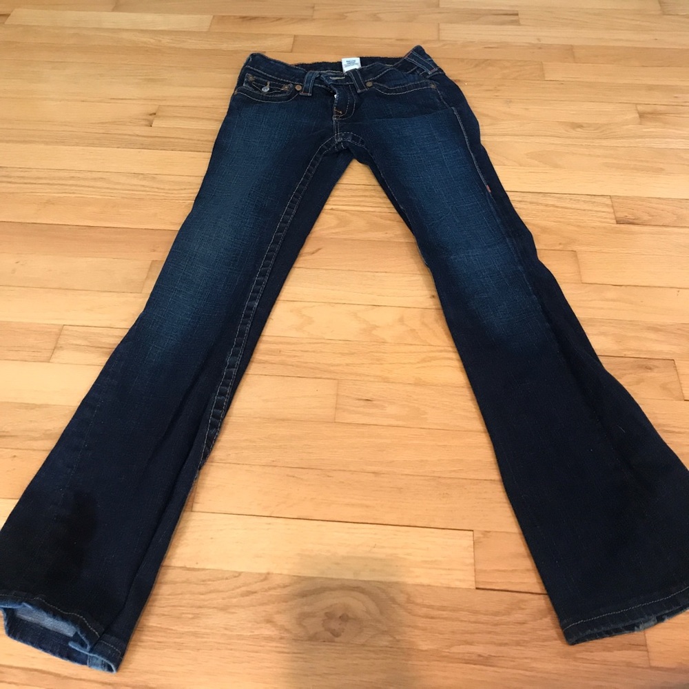 Size 27 dark blue true religion flare jeans!