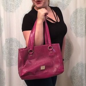 Adorable dark raspberry with gold accents bag