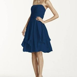 Strapless Chiffon Dress with Layered Skirt