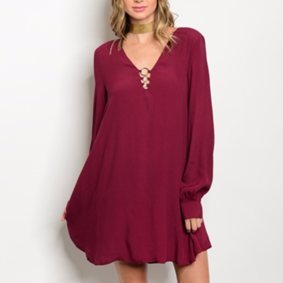 VALENTINES DAY Burgundy Dress - Picture 2 of 4