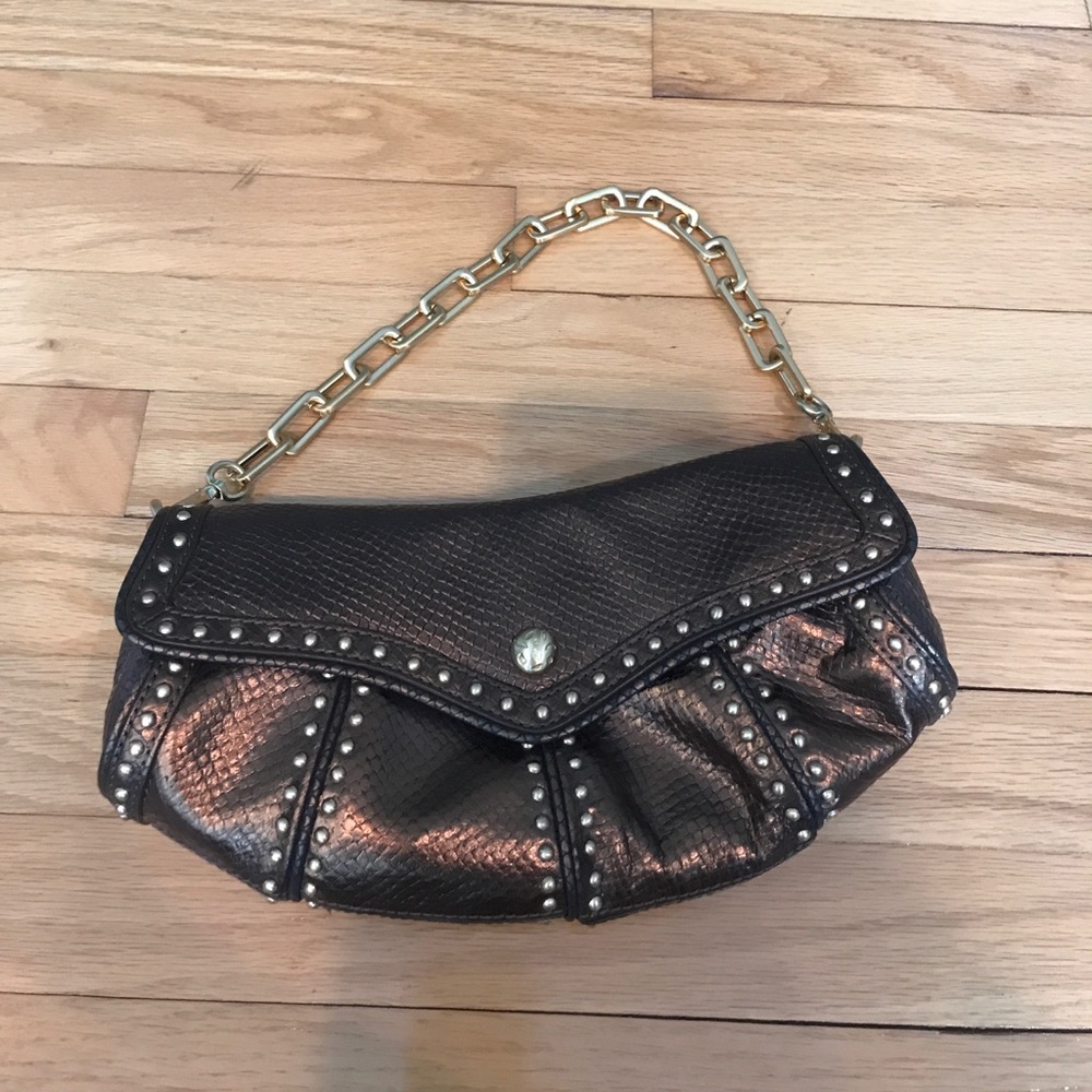 MAXX New York brown and gold clutch bag