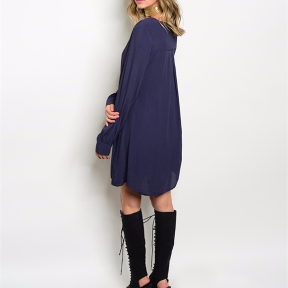 Navy Blue tunic dress - Picture 3 of 4