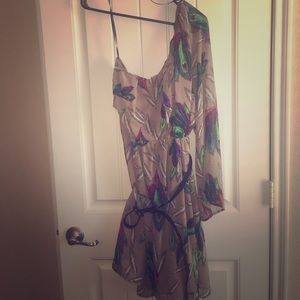 One shoulder print dress