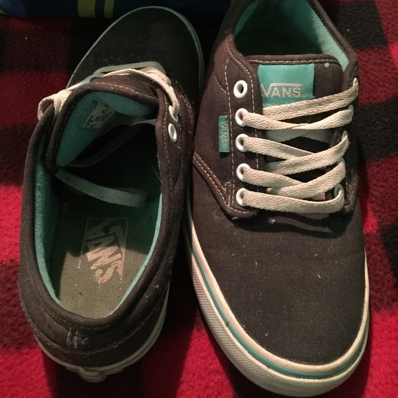 Women's gray, white, & teal vans - Picture 1 of 4