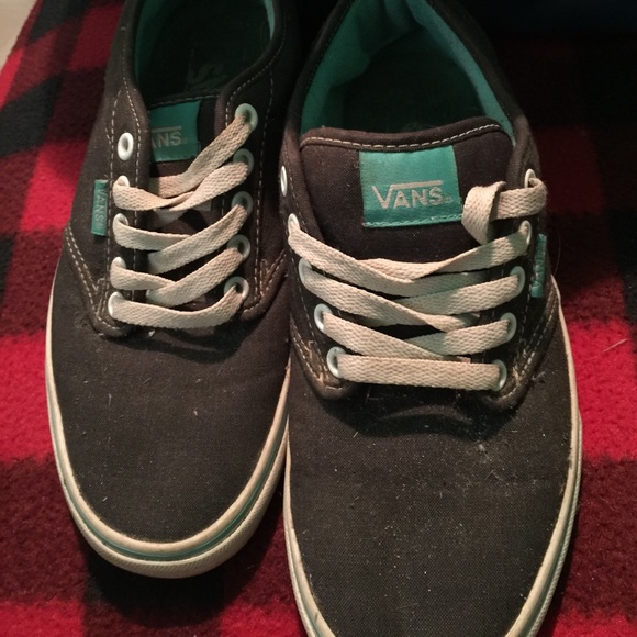 Women's gray, white, & teal vans - Picture 2 of 4