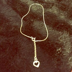 9 inch heart ankle bracelet. Sterling silver