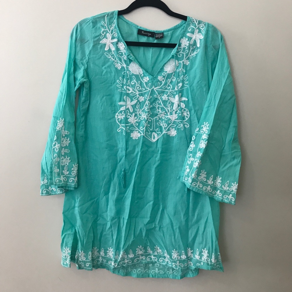 Turquoise Coverup Tunic