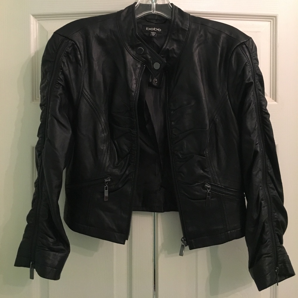Black leather Bebe Jacket