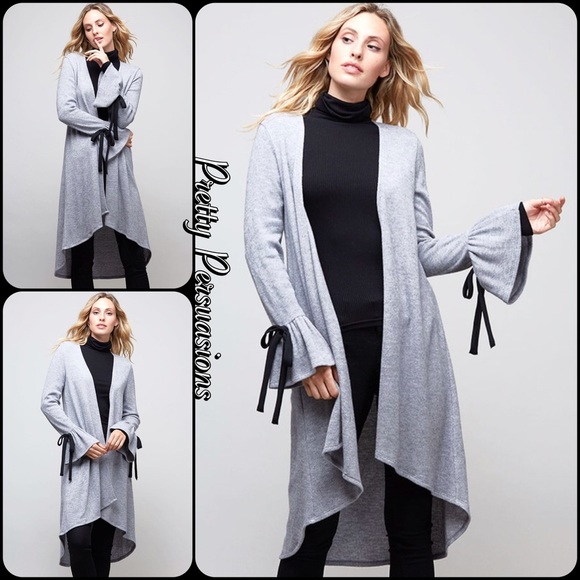 SALE‼️ NWT Light Mocha Ruffle Sleeve Cardigan - Picture 2 of 3