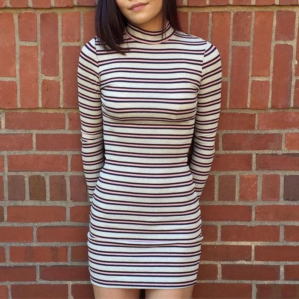 •SOLD• AA Striped Mock Neck Dress