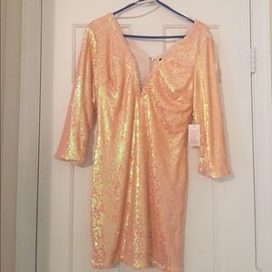 Venus V-neck sequin dress.