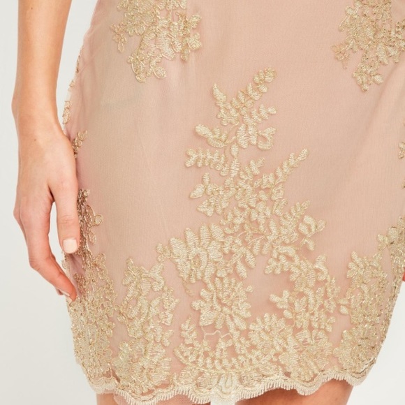 Missguided Premium Pink Embroidered Mini Skit - Picture 2 of 4