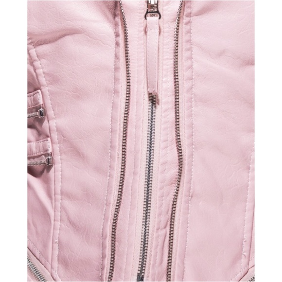🆕LAST ONE! Natasha Pink Vegan Leather Moto Jacket - Picture 8 of 8