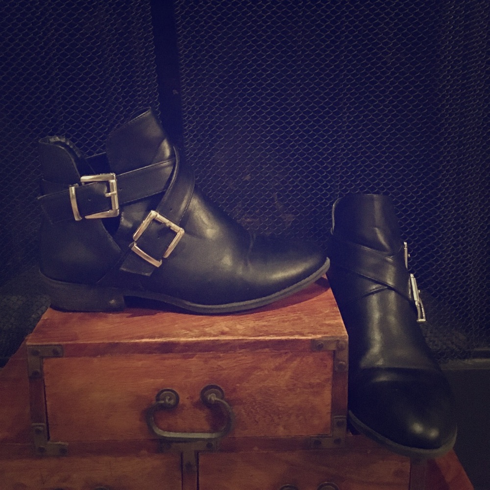 Flat Booties with Buckle Detail