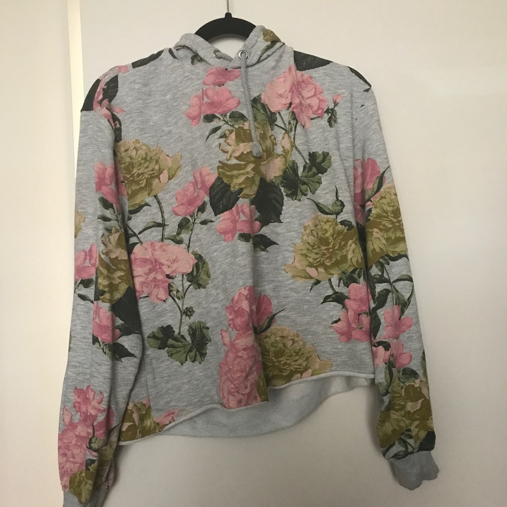 Floral crop hoodie