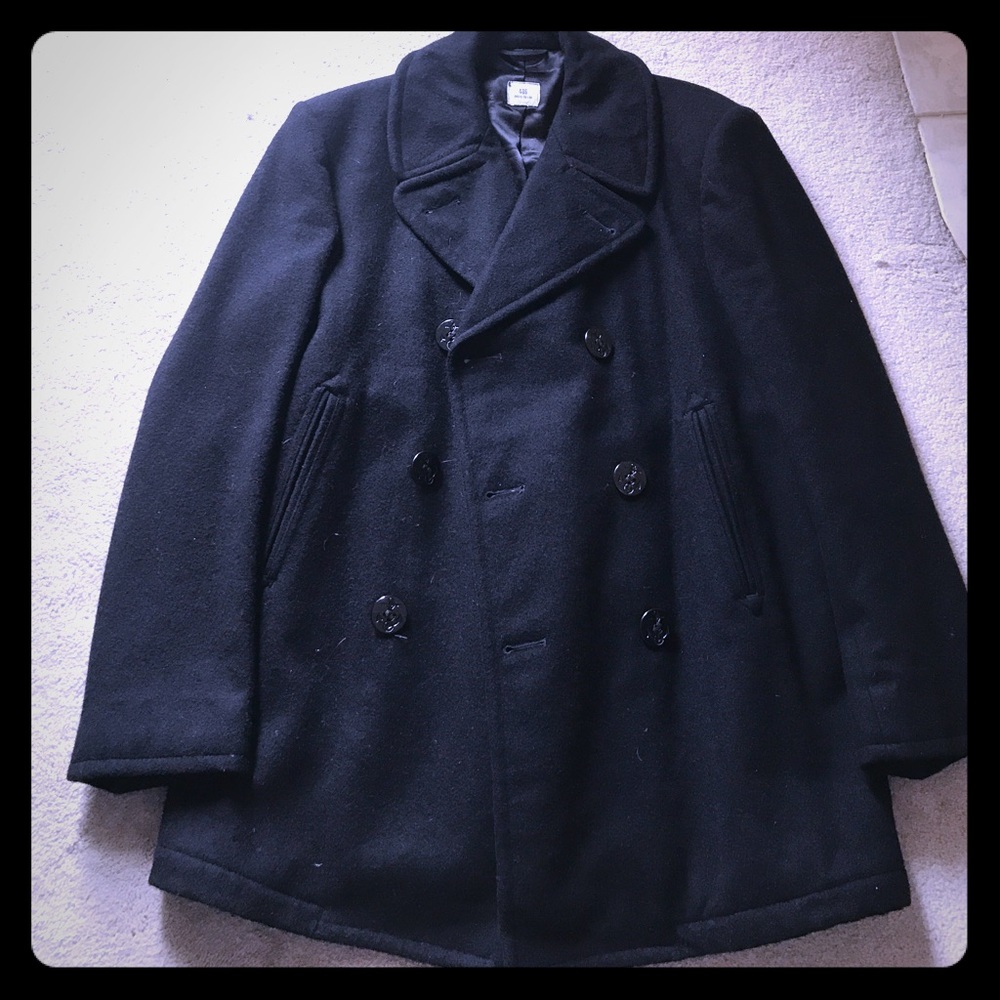 Geninue Navy Pea Coat wool and warm black