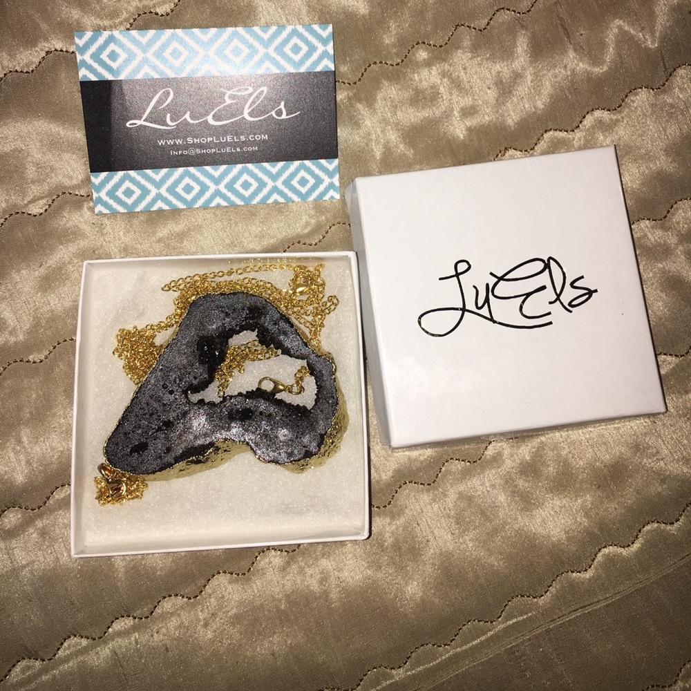Crystal Geo gold necklace