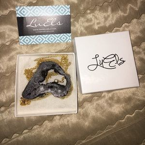 Crystal Geo gold necklace