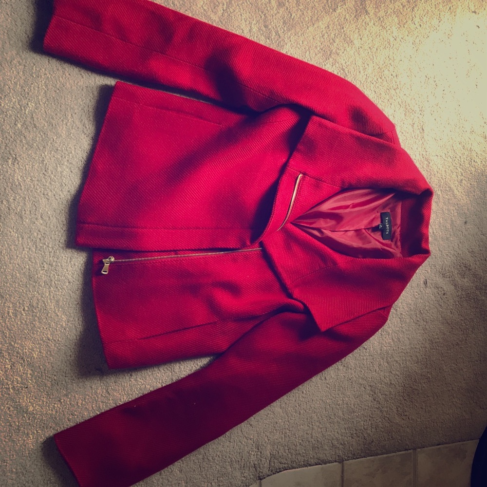 Talbot's red short jacket