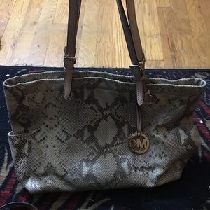 Authentic Michael Kors Snakeskin Leather Tote
