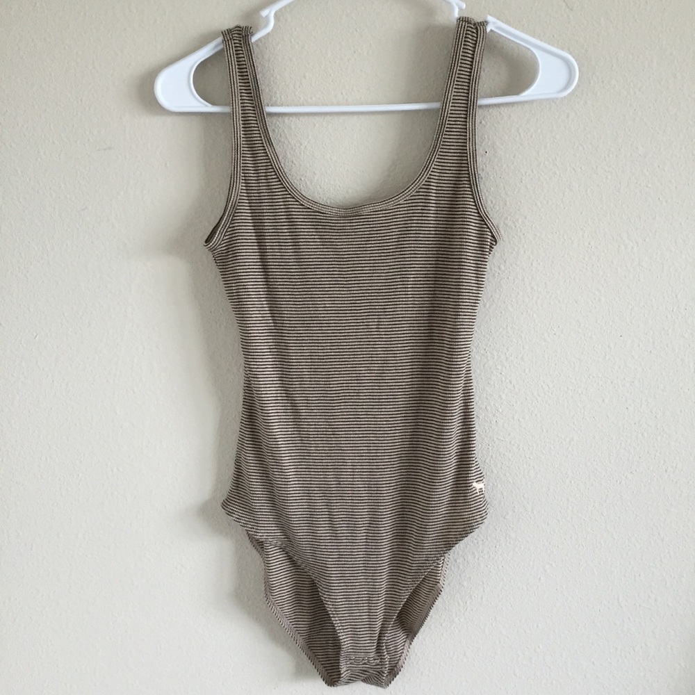 NWT PINK by Victoria's Secret Striped Bodysuit
