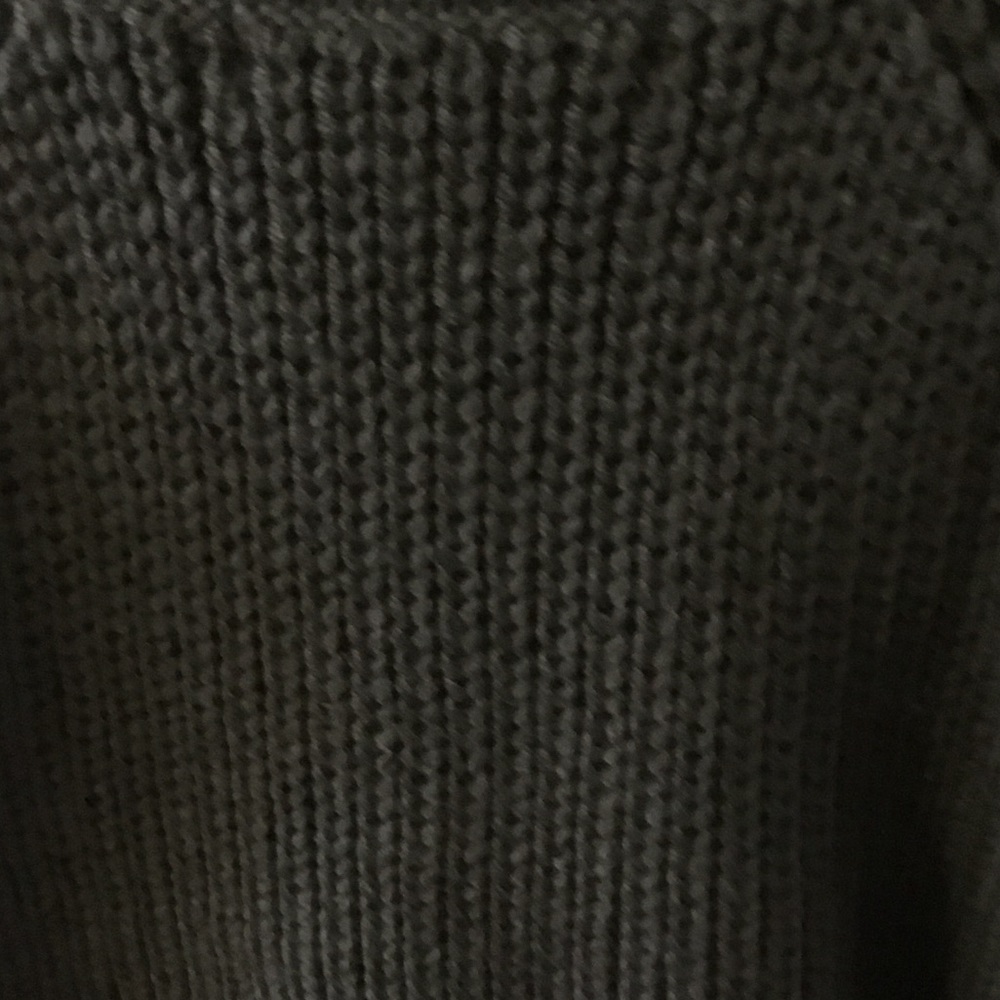 Olive Cold Shoulder Cable Knit Sweater - Picture 6 of 6